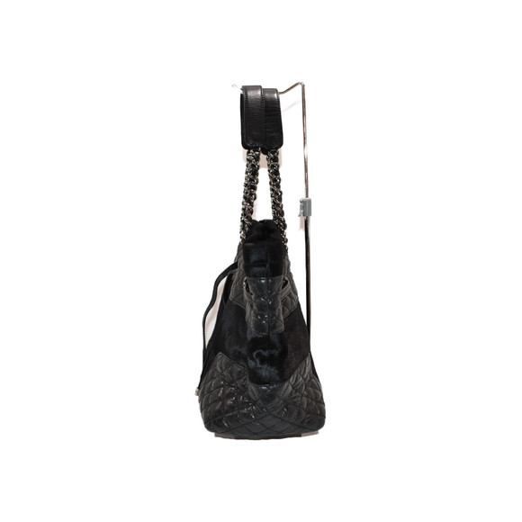 Chanel Black Leather Tote Haraco Bag Chain - Picture 1 of 8